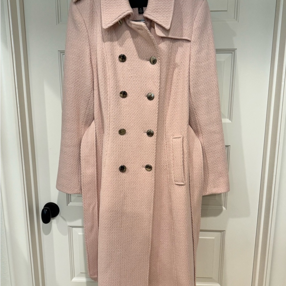Ivanka Trump Blush Double-Breasted Trench Coat